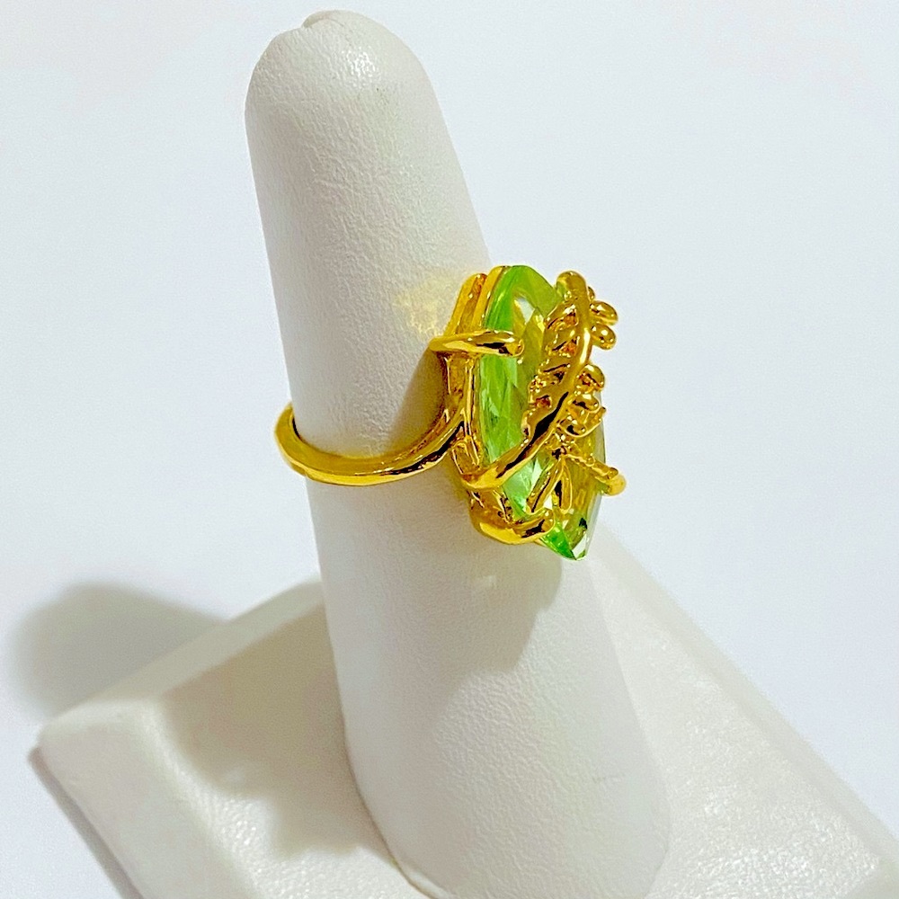 Sale - 14k Plated Light Green Oval Dragonfly Ring - image 2